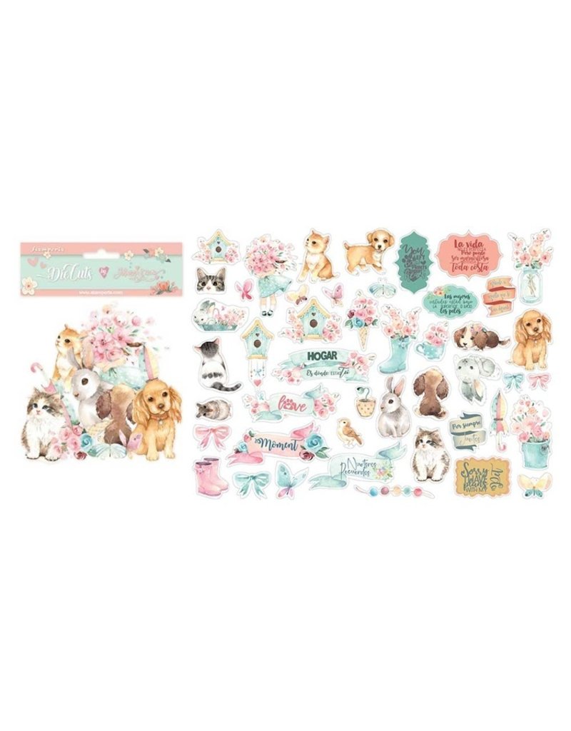 Stamperia Die Cuts - Circle of Love Cats, Dogs and Embellishments