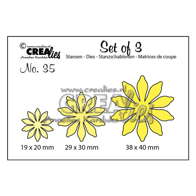 Crealies Crealies • Set mit 3 Würfeln Nr.35 Blumen 17