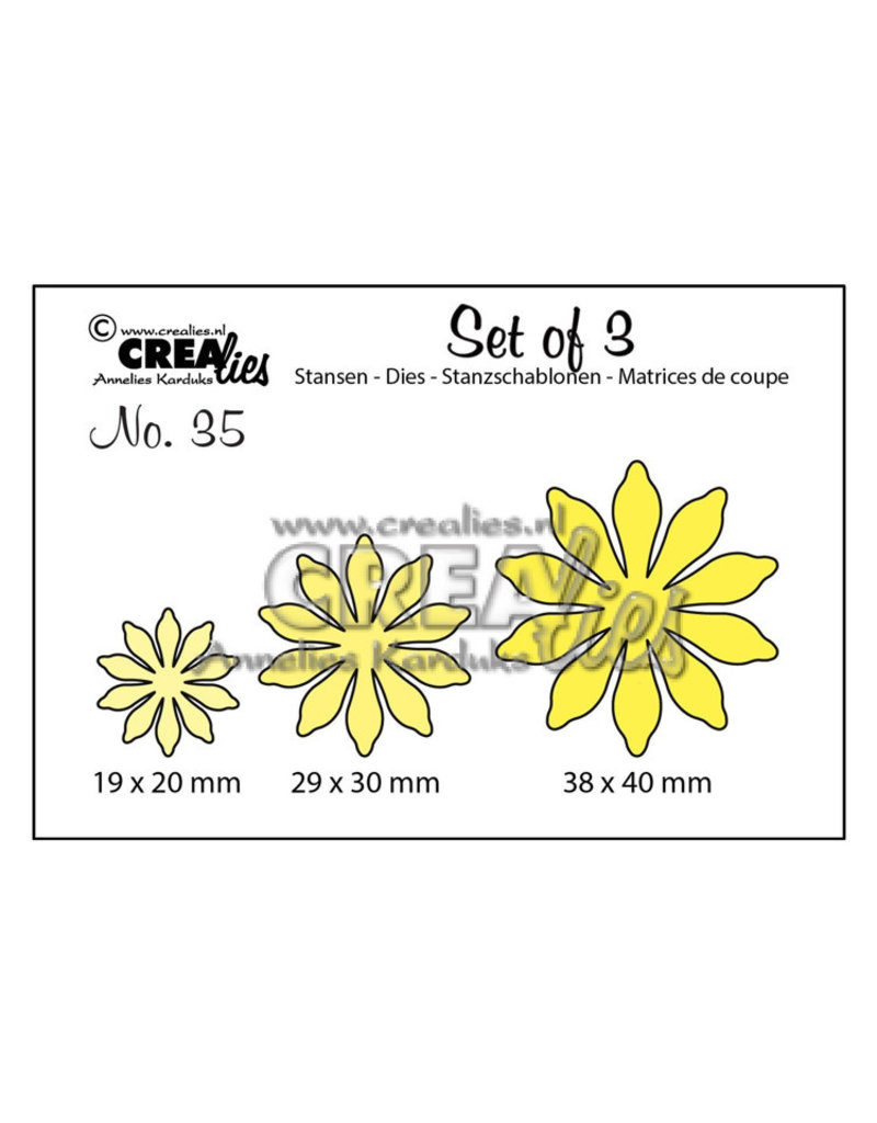 Crealies Crealies • Set of 3 cutting dies no.35 Flowers 17