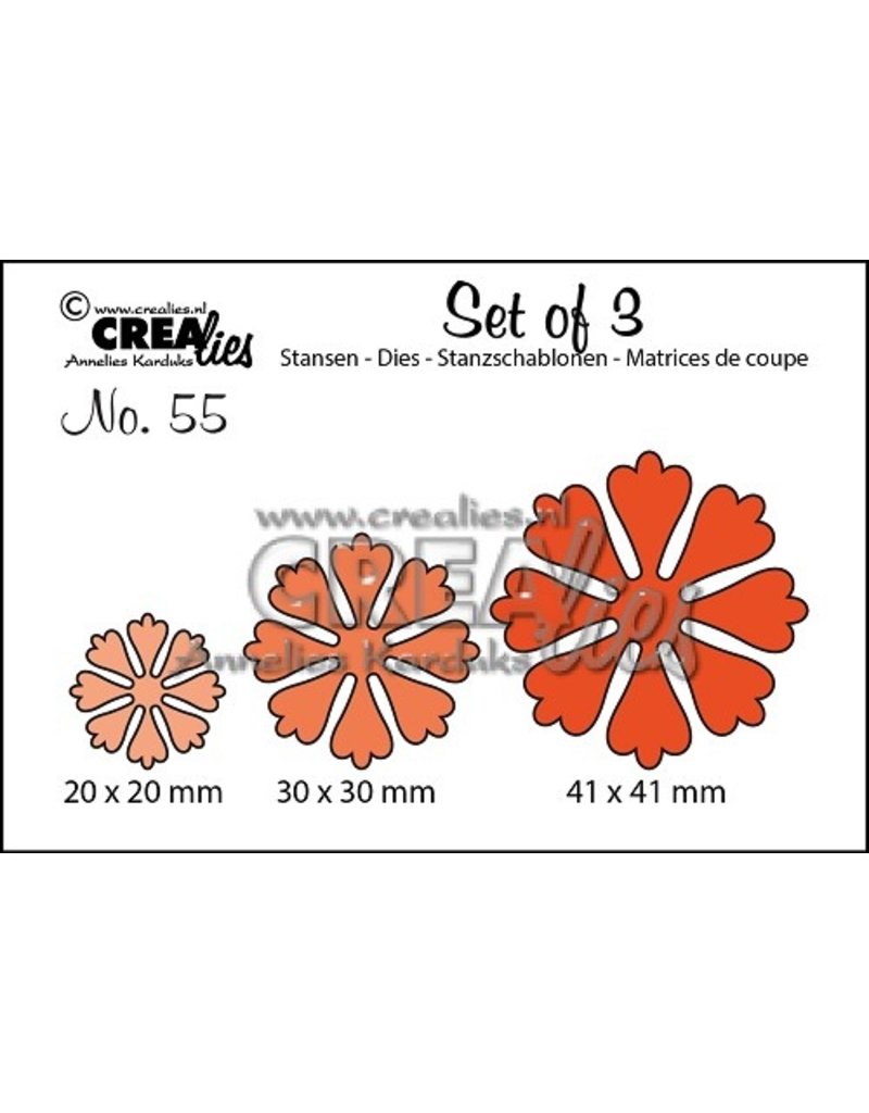 Crealies Crealies • Set mit 3 Stanzformen Nr.55 Blumen