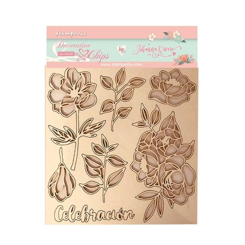 Stamperia Decorative chips cm. 14x14 Celebration