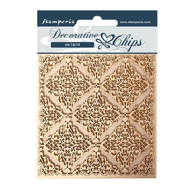 Stamperia Decorative chips 14x14 cm - Sleeping Beauty texture