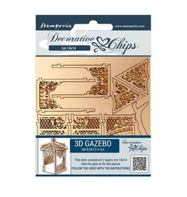 Stamperia Decorative chips 14x14 cm - Sleeping Beauty gazebo 2 pcs