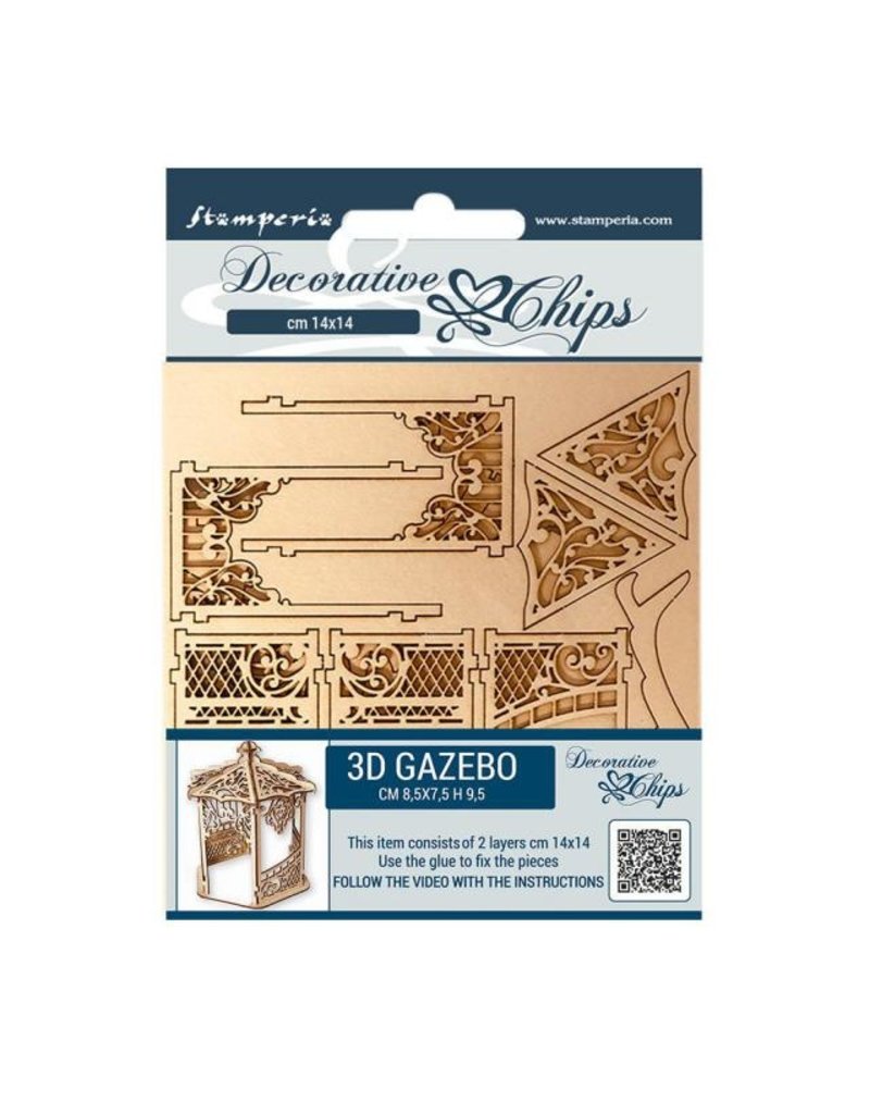 Stamperia Decorative chips 14x14 cm - Sleeping Beauty gazebo 2 pcs