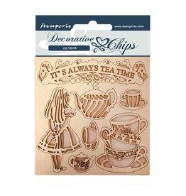 Stamperia Decorative chips 14x14 Alice tea time