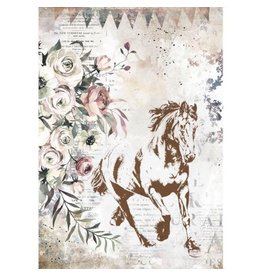 Stamperia A4 Rice paper packed - Romantic Horses running horse