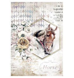 Stamperia A4 Rice paper packed - Romantic Horses lady frame