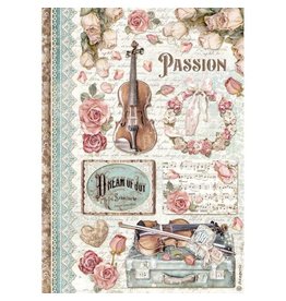 Stamperia A4 Rice paper packed - passion music