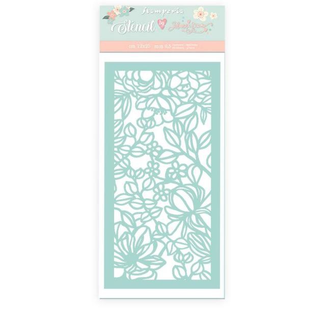 Stamperia Thick stencil cm 12x25 Celebration flowers and leaves