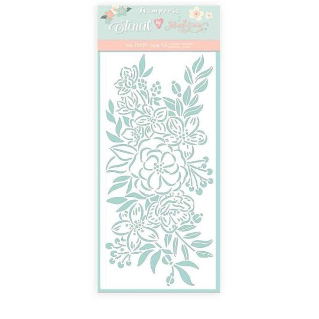 Stamperia Thick stencil cm 12x25 Celebration border of flowers