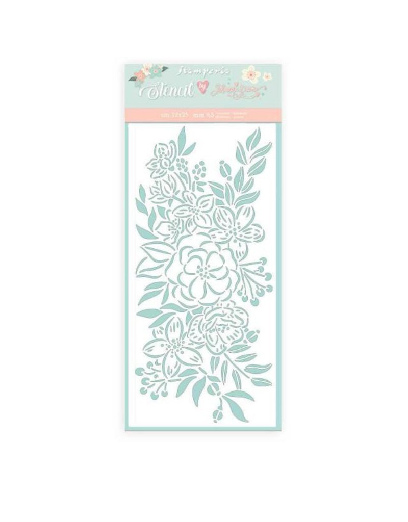 Stamperia Thick stencil cm 12x25 Celebration border of flowers