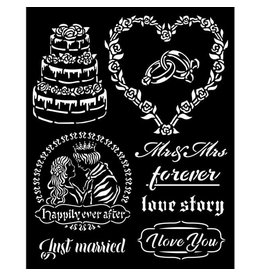 Stamperia Thick stencil 20x25 cm - Sleeping Beauty just married