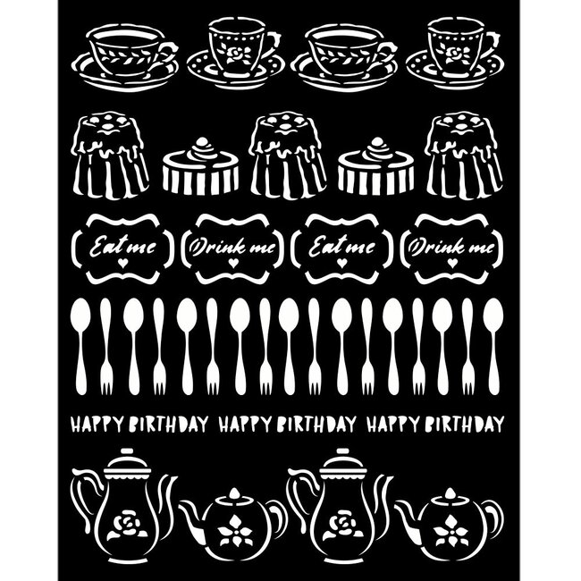 Stamperia Thick stencil 20x25 cm - Alice sweety