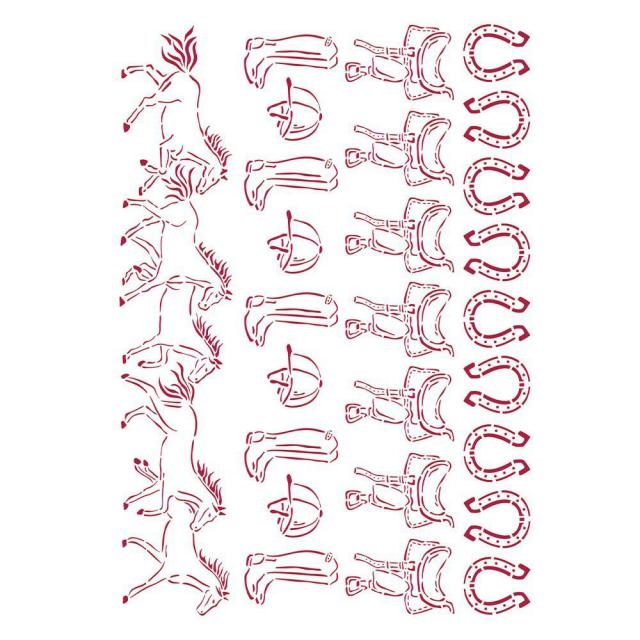 Stamperia Stencil G 21x29,7 cm - Romantic Horses running horses