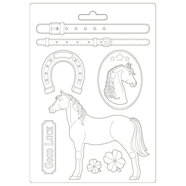 Stamperia Soft Mould A4 - Romantic Horses