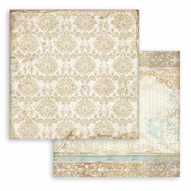 Stamperia Dubbelzijdig Scrapbook Papier - Sleeping Beauty texture gold