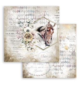 Stamperia Scrapbooking paper double face - Romantic Horses lady with horse