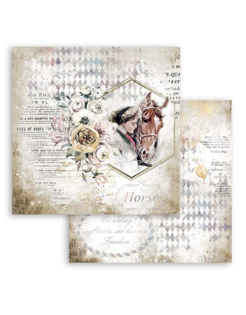 Stamperia Scrapbooking paper double face - Romantic Horses lady with horse