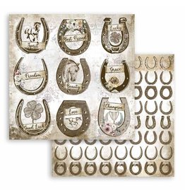 Stamperia Scrapbooking paper double face - Romantic Horses horseshoe