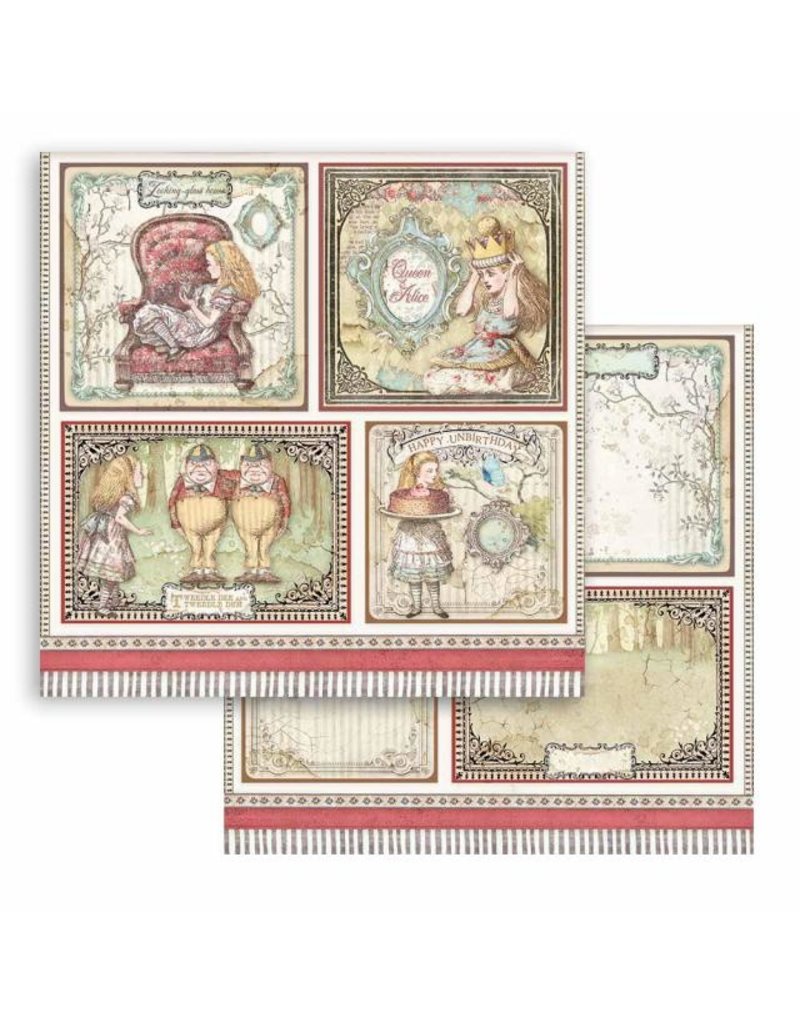 Stamperia Scrapbooking paper double face - Alice cards