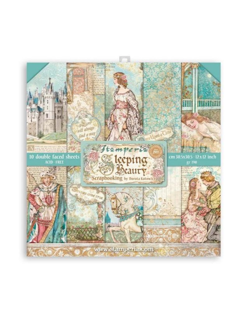 Stamperia Scrapbooking Pad 10 sheets 30.5x30.5 (12"x12") Double Face Sleeping Beauty