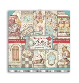 Stamperia Scrapbooking Pad 10 sheets 30.5x30.5 (12"x12") Double Face Alice through the looking glass