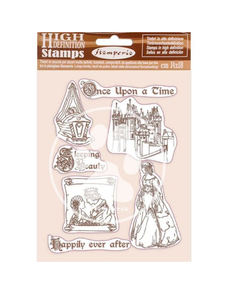 Stamperia HD Natural Rubber Stamp 14x18 cm - Sleeping Beauty Once Upon a Time