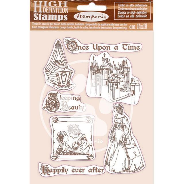 Stamperia HD Natural Rubber Stamp 14x18 cm - Sleeping Beauty Once Upon a Time