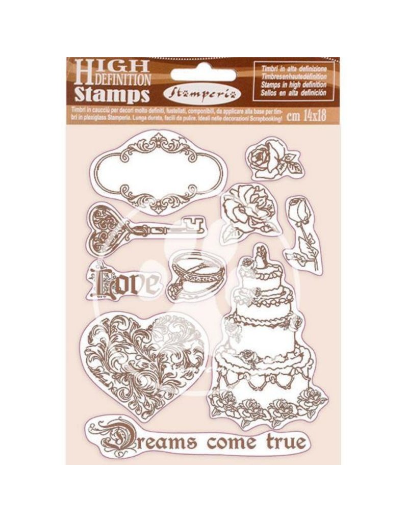 Stamperia HD Natural Rubber Stamp 14x18 cm - Sleeping Beauty Dreams came true