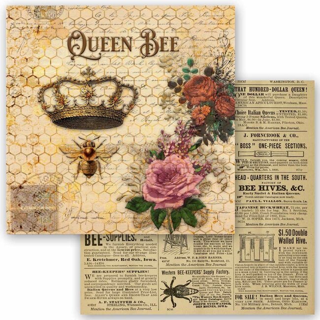 Decoupage Queen Queen Bee, Decoupage Queen scrapbook sets feature 24 designs,