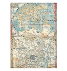 Stamperia A4 Rice paper packed - Sir Vagabond in Japan map