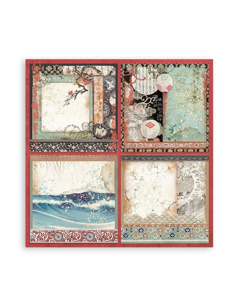 Stamperia Scrapbooking Double face sheet - Sir Vagabond in Japan 4 cards