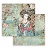 Stamperia Scrapbooking Double face sheet - Sir Vagabond in Japan lady