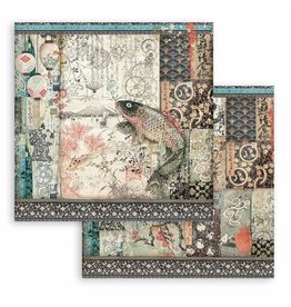 Stamperia Scrapbooking Double face sheet - Sir Vagabond in Japan mechanical fish