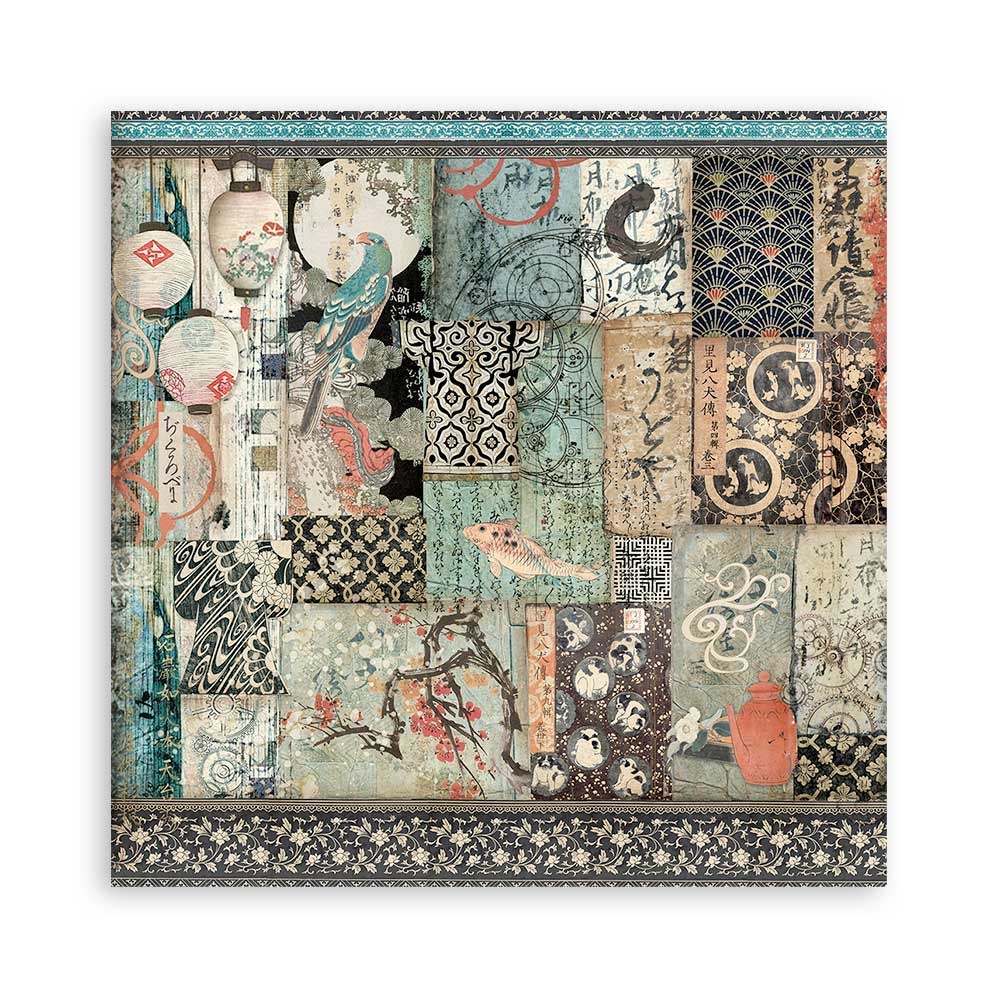 Stamperia Scrapbooking Double face sheet - Sir Vagabond in Japan mechanical fish