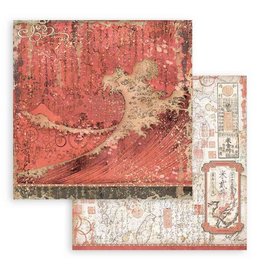 Stamperia Scrapbooking Double face sheet - Sir Vagabond in Japan red texture