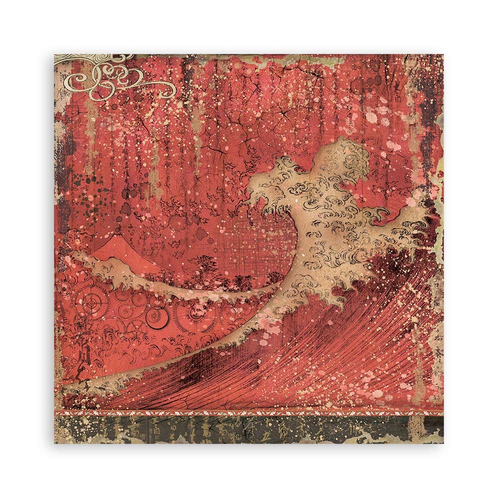 Stamperia Scrapbooking Double face sheet - Sir Vagabond in Japan red texture