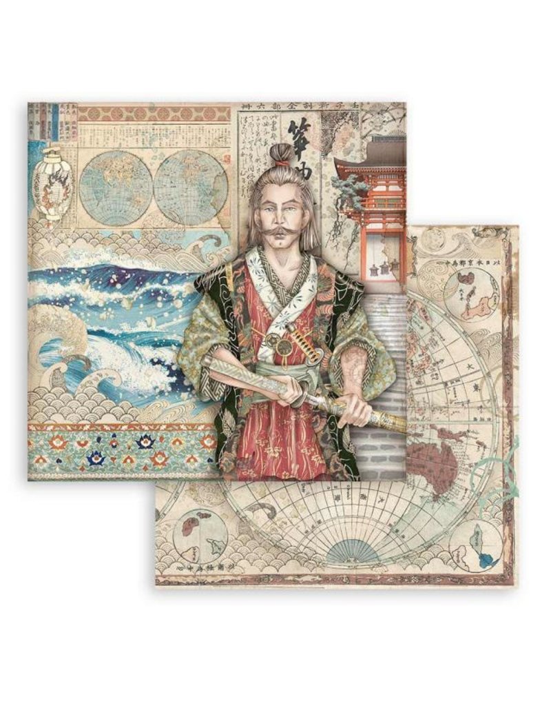 Stamperia Scrapbooking Double face sheet - Sir Vagabond in Japan samurai