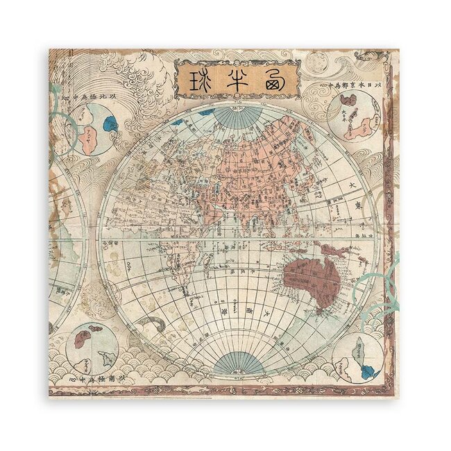 Stamperia Dubbelzijdig Scrapbook Papier - Sir Vagabond in Japan samurai