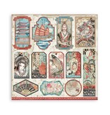 Stamperia Scrapbooking Double face sheet - Sir Vagabond in Japan tags