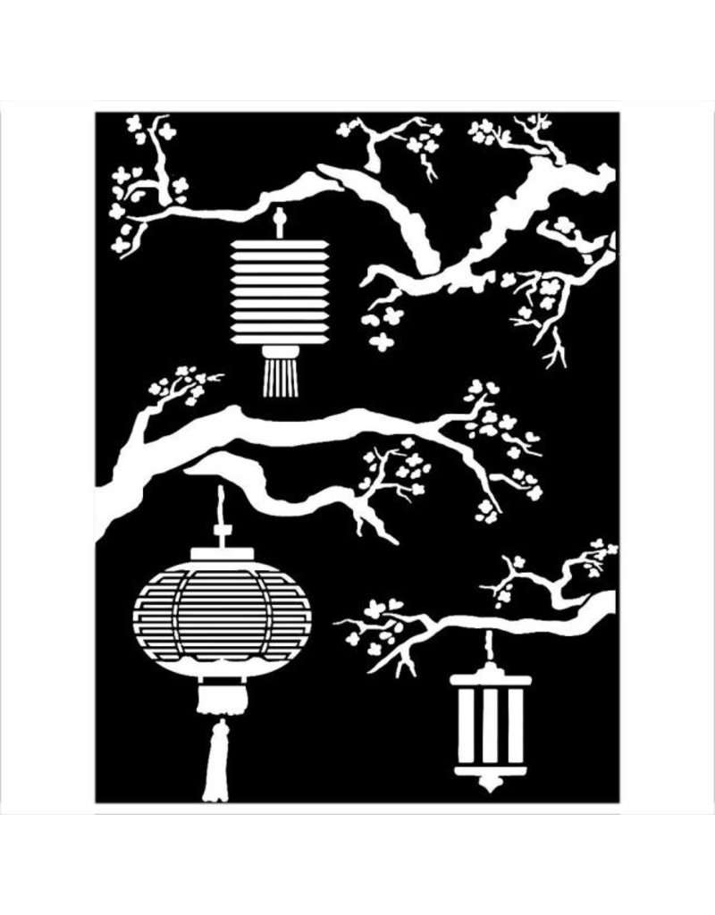 Stamperia Mixed Media Stencil cm 15x20 - Sir Vagabond in Japan lanterns