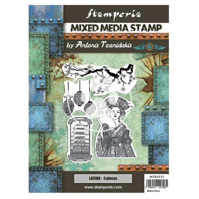 Stamperia Mixed Media Stamp cm 15x20 - Sir Vagabond in Japan lantern