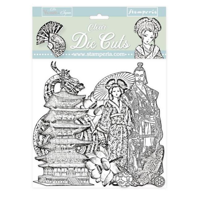 Stamperia Clear Die cuts - Sir Vagabond in Japan black/white