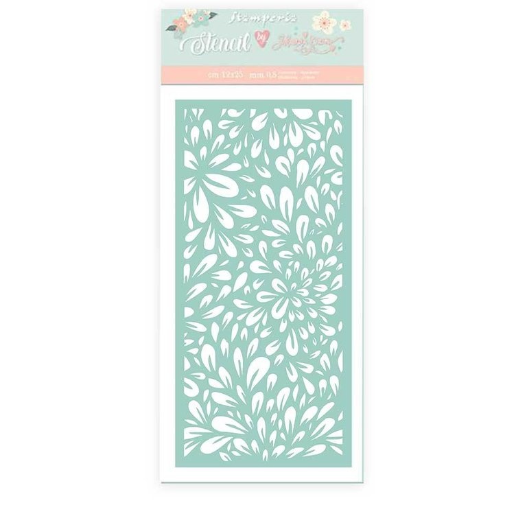 Stamperia Thick stencil cm 12x25 Christmas rose flowers