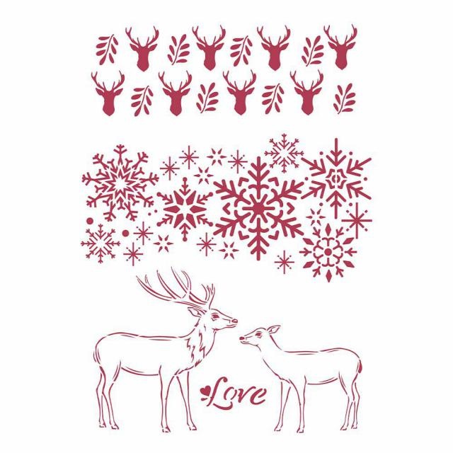 Stamperia Stencil G cm 21x29,7 - Winter Tales love