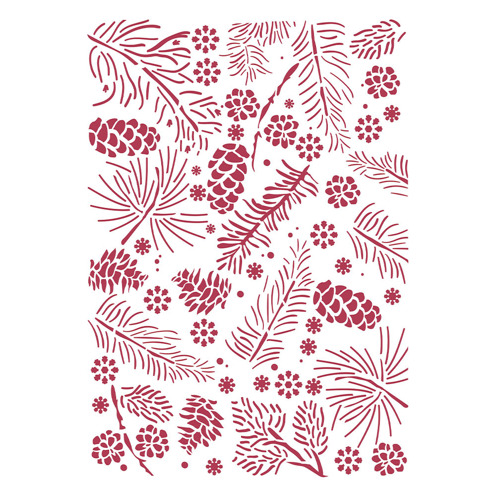 Stamperia Stencil G cm 21x29,7 - Christmas pinecones