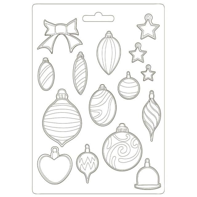 Stamperia Soft Mould A4 - Romantic Christmas balls
