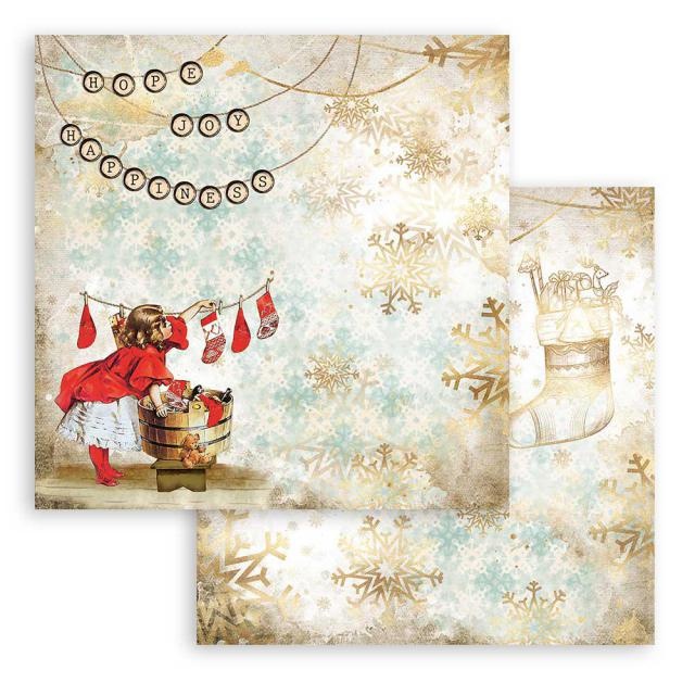 Stamperia Scrapbooking Double - Romantic Christmas socks