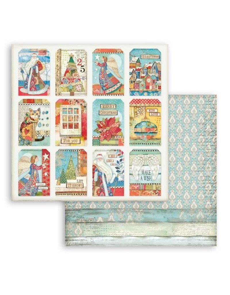 Stamperia Scrapbooking Double face sheet - Christmas Patchwork cards
