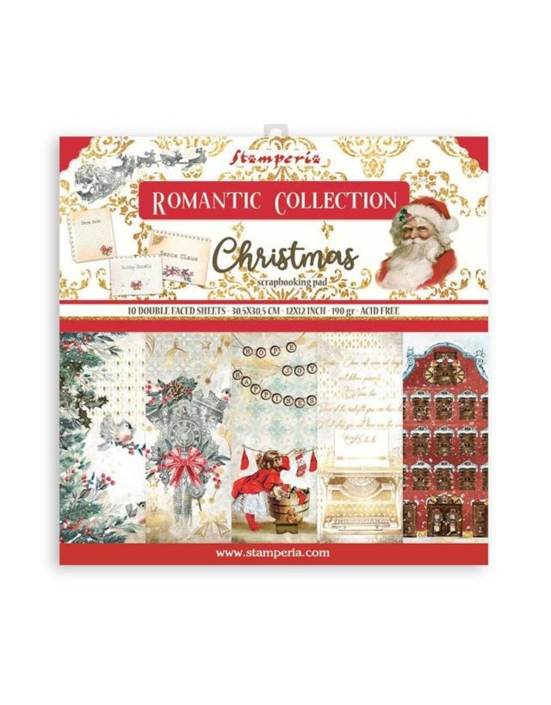 Stamperia Scrapbooking Pad 10 sheets cm 30,5x30,5 (12"x12") - Romantic Christmas